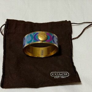 Coach Gold and Vibrant Multicolor Bangle